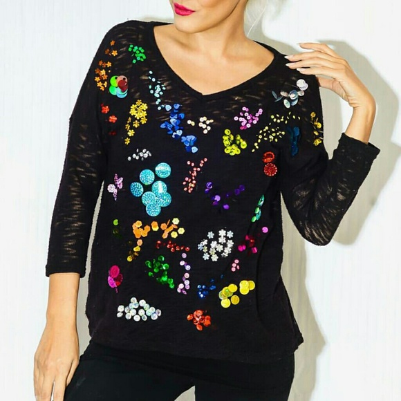 rainbow sequin tops